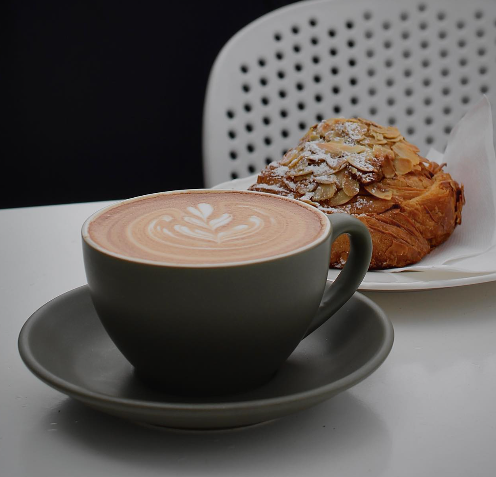 Coffee and almond croissant